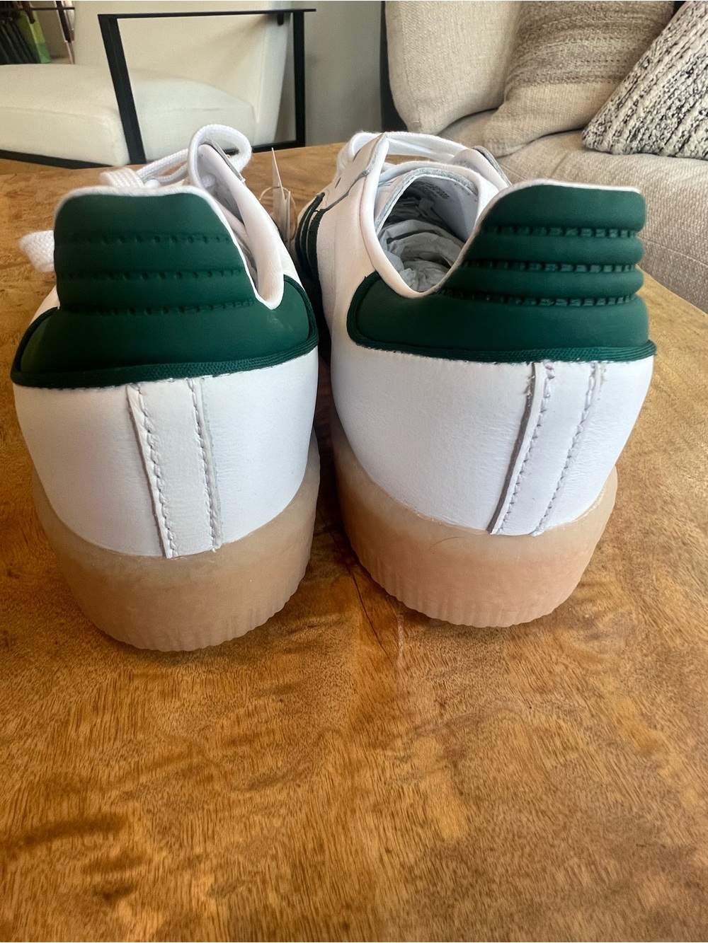 adidas Sambae Women's Sneakers - White with Green Stripes NWT 8.5 - Picture 3 of 8